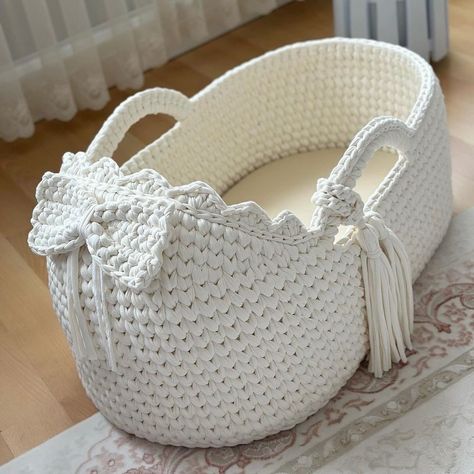 Introducing our latest creation: the Handmade Crochet Bassinet! 🌸🧶 Crafted with love and care, this adorable bassinet is the perfect cozy nook for your little one. Each stitch is a testament to the dedication and passion we pour into our craft, ensuring your baby sleeps soundly in a cradle that’s as unique and special as they are. Our bassinet is made from the finest, softest yarn, gentle on your baby’s delicate skin. The intricate crochet patterns not only add a touch of timeless beauty but... Intricate Crochet, Luxury Bags Collection, Baby Bassinet, Love And Care, Crochet Baby Clothes, Cozy Nook, Soft Yarn, Crochet Cardigan, Baby Bed