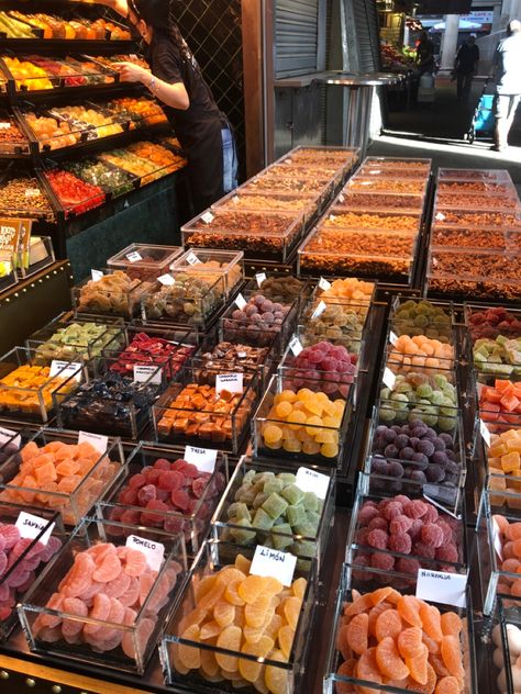 Aesthetically pleasing dried fruits from market in Barcelona Dried Fruits, Barcelona, Fruit