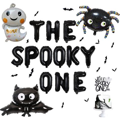 Halloween Themed 1st Birthday Party, The Spooky One, Halloween Birthday Decorations, Halloween First Birthday, Halloween 1st Birthdays, Spooky One, 1st Birthday Balloons, Halloween Party Balloons, Themed 1st Birthday