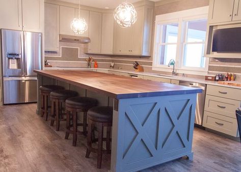 An Island to Die For: Part 3: Farmhouse Kitchen Island Farm Style Kitchen, Butcher Block Island Kitchen, Replacing Kitchen Countertops, Walnut Kitchen, Rustic Kitchen Cabinets, Butcher Blocks, Farmhouse Kitchen Remodel, Farmhouse Kitchen Island, Wood Kitchen Island