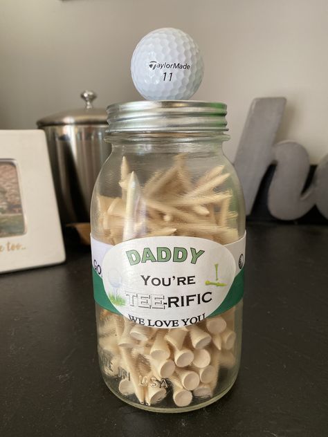 Fathers Day Gifts Ideas Golf Theme, Father’s Day Golfing Gift, Golf Theme Father’s Day, Golf Fathers Day Gifts From Kids, Fathers Day Gifts Ideas Golf, Golf Fathers Day Gifts, Golf Decorations, Kids Fathers Day Crafts, Golf Birthday Gifts