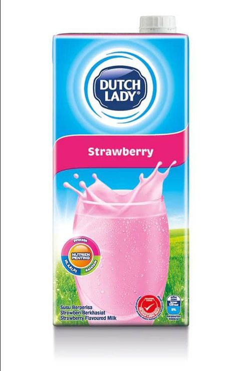 Dutch Lady Strawberry, Lady Strawberry, Dutch Lady, Uht Milk, Watermark Ideas, Bubble Gum Flavor, Dutch Women, Old Advertisements, Shopee Malaysia