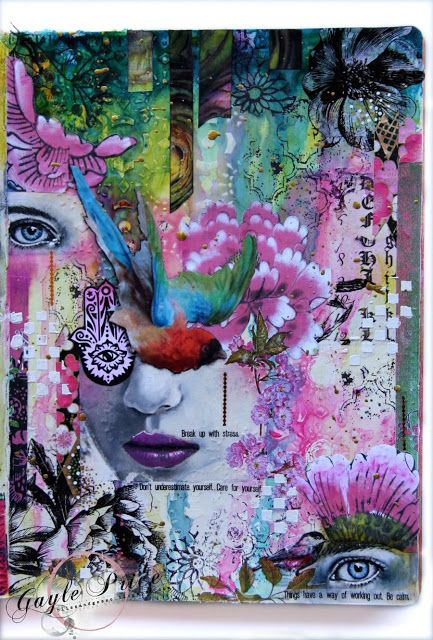 Finnabair: Brand Ambassadors - Healing Art Journal Creative, Mixed Media Art Journal, Mixed Media Art Techniques, Polish Artist, Healing Art, Mixed Media Art Canvas, Collage Art Projects, Magazine Collage, Diy Watercolor Painting