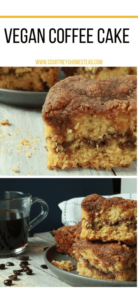 Vegan Coffee Cake, Vegan Coffee, Cinnamon Coffee Cake, Coffee Cake Recipe, Cinnamon Coffee, Coffee Cake Recipes, Salty Snacks, Almond Cakes, Vegan Dessert Recipes