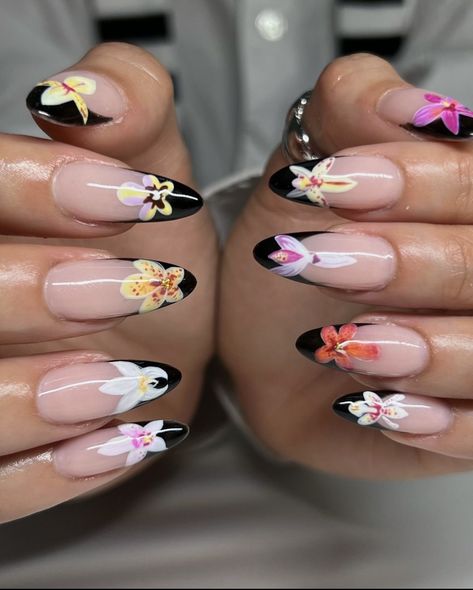 Orchid Nails, Nail Goals, Gymwear Outfits, Summer Acrylic, Tropical Nails, Cuticle Care, Nail Stuff, Vacation Nails, Fits Inspo