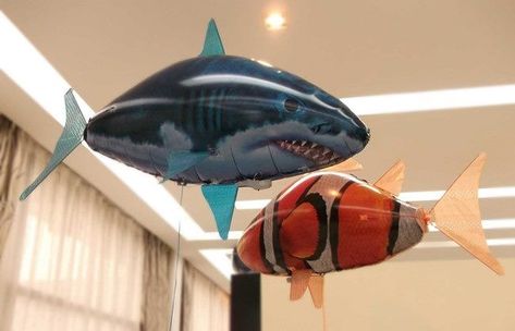 NEW Air Swimmer-Flying Nemo Shark Blimp Toy-Remote Control RC Inflatable Balloon | Trade Me Finding Nemo Balloon Arch, Finding Nemo Balloon Decor, Baby Shark Balloon Twisting, Neon Fancy Dress, Nemo Shark, Bubbles Finding Nemo, Fly Air, Swimming Fish, Shark Toy