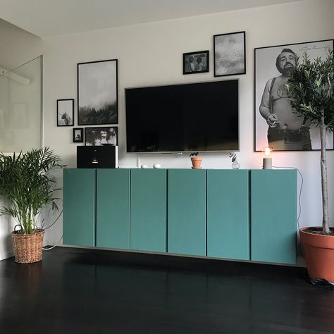 Ivar Entertainment Center, Ikea Ivar Tv Unit, Ivar Tv Stand, Ikea Ivar Painted, Wall Cabinets Living Room, Ikea Wall Cabinets, Tv Bord, Ikea Units, Ikea Wall