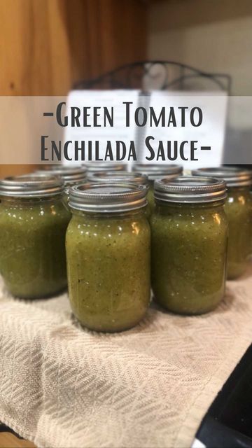 Green Tomato Enchilada Sauce Canning, Green Enchilada Sauce Canning Recipe, Canned Green Tomato Recipes, Green Tomato Enchilada Sauce, Tomato Enchilada Sauce, Bell Pepper Sauce Recipe, Cilantro Essential Oil, Chili Sauce Recipe Canning, Gravy Sauce Recipe