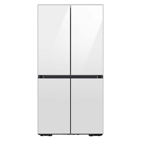 Samsung Bespoke 23 Cu. Ft. 4-Door Flex French Door Counter Depth Refrigerator with Beverage Center White Glass RF23DB960012AA - Best Buy White Fridge, White Fridges, Ge Profile Appliances, Jenn Air Appliances, Counter Depth French Door Refrigerator, Combination Wall Oven, Monogram Appliances, Lg Appliances, Samsung Bespoke