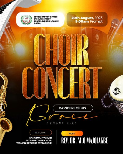 Choir Anniversary Flyer Design, Choir Concert Flyer, Concert Design, Choir Concert, Gospel Choir, Concert Flyer, Church Choir, Good Morning Spiritual Quotes, Church Poster Design