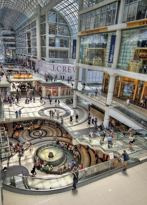 Toronto Eaton Centre. Fun place to shop especially at Christmas when it has beautiful lights and decorations. Toronto Mall, Toronto Eaton Centre, Toronto Trip, Eaton Centre, Skip School, Toronto City, Toronto Travel, 20 June, Canada Toronto