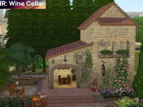 Sims Wine Cc, Wine Sims 4, Sims 4 Wine Rack Cc, Sims 4 Chimney Cc, Sims 4 Wine Cellar, Basement Storage, Small Toilet, Commercial Building, Bar Room