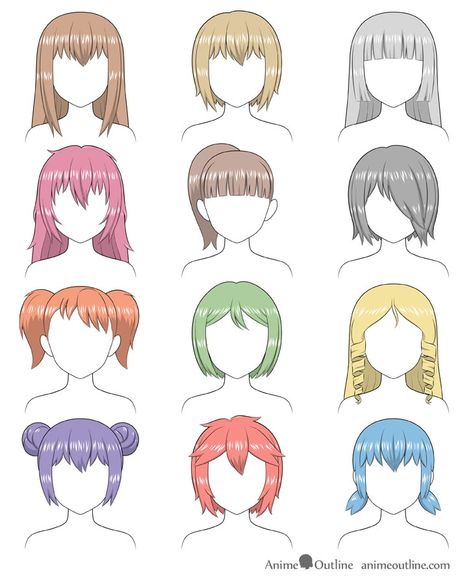 How to Shade Anime Hair Step by Step - AnimeOutline Bangs Hairstyles Drawing Reference, Anime Hairstyles Female, Anime Curly Hair, Hyanna Natsu, Anime Haircut, Anime Long Hair, Anime Hairstyles, Pelo Anime, Drawing Hair Tutorial