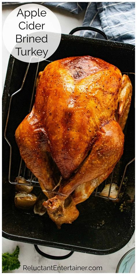 Apple Cider Brined Turkey, Easy Turkey Brine, Brine Turkey, Easy Thanksgiving Turkey, Dry Brine Turkey, Perfect Roast Turkey, Dry Brine, Moist Turkey, Turkey Brine Recipes