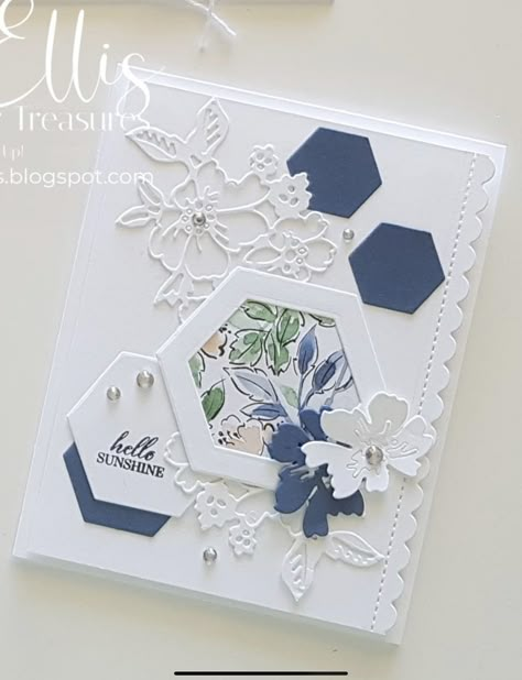 Six Sided Sampler Stampin Up Cards, Hexagon Cards Ideas, Stampin Up Hand Penned Petals, Stampin Up Beautiful Shapes Dies, Beautiful Shapes Dies Stampin Up Cards, Hand Penned Petals Stampin Up Cards, Abstract Beauty Stampin Up Cards, Stamping Up Cards 2022-2023, Stampin Up Hand Penned