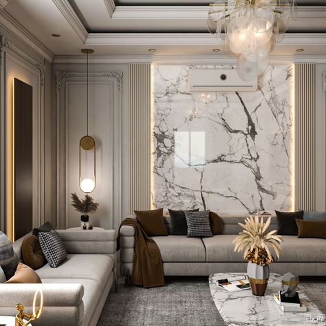 Men Majles Neoclassic style Marble Walls, Drawing Room Design, Neoclassical Interior, تصميم داخلي فاخر, Luxury Living Room Design, Classic Interior Design, Classic Living Room, Room Deco, Living Room Design Decor