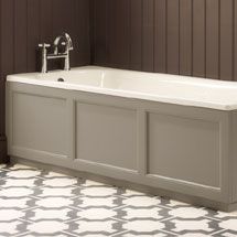 Roper Rhodes Hampton 1700mm Front Bath Panel - Various Colour Options Medium Image Bath Panelling, Bath Panel Ideas, Portugal Decor, Tub Skirt, Bath Side Panel, Steam Shower Enclosure, Paneling Makeover, Bath Panels, Bathroom Cupboards