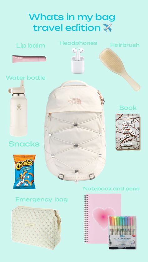 Whats in my bag travel edition #fyp #whatsinmybag #travel Whats In My Bag Travel Edition, Whats In My Bag Travel, Emergency Bag, In My Bag, My Bag, Book Girl, Bag Travel, Travel Bags, Lip Balm