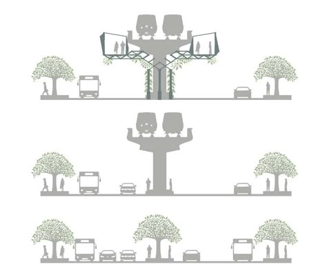 Schematic Regeneration of Public Space © Chaukor Studio Unique Buildings Architecture, Public Transportation Design, Public Transport Architecture, Urban Ideas, Under Bridge, Plaza Design, Urban Design Diagram, Architecture Community, Corporate Interior Design