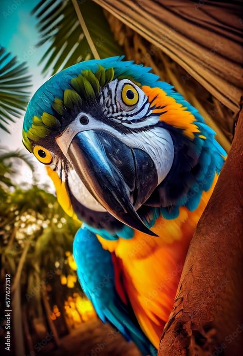 Amazing Spider Man Suit, Blue And Yellow Macaw, Beautiful Parrots, Parrot Wallpaper, Parrot Head, Cat Digital, Macaw Parrot, Amazing Places On Earth, 3d Artwork