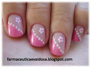 Designing Nails, French Tip Nail Designs, Dot Nail Art, Pink Nail Art, Dots Nails, Pretty Nail Art, Cool Nail Designs, Floral Nails, Fancy Nails