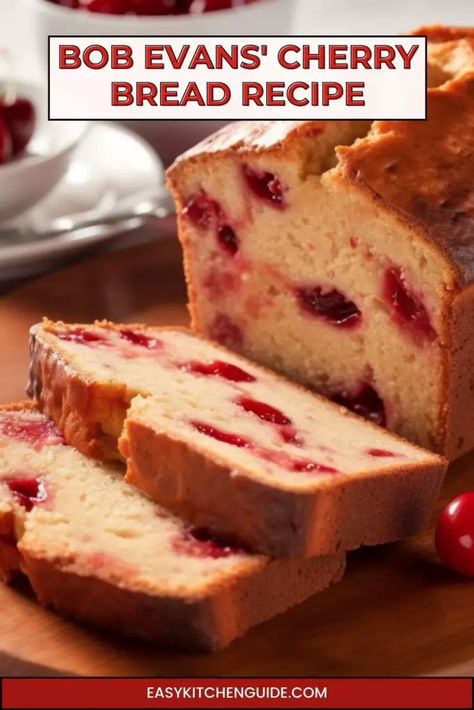 Cherry Chip Bread, Cherry Bread Machine Recipes, Living On A Dime Recipes, Cherry Bread Maraschino, Cherry Nut Bread Recipe, Bob Evans Cherry Bread Recipe, Cherry Loaf Recipe, Maraschino Cherry Recipes, Cherry Almond Bread