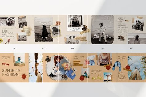 Vintage Instagram Carousel - Design Template Place Seamless Instagram Post, Carousel Post Instagram Ideas, Scrapbook Carousel Instagram, Creative Carousel Design, Insta Carousel Design, Seamless Carousel Instagram, Carousel Aesthetic, Ig Carousel, Carousel Post