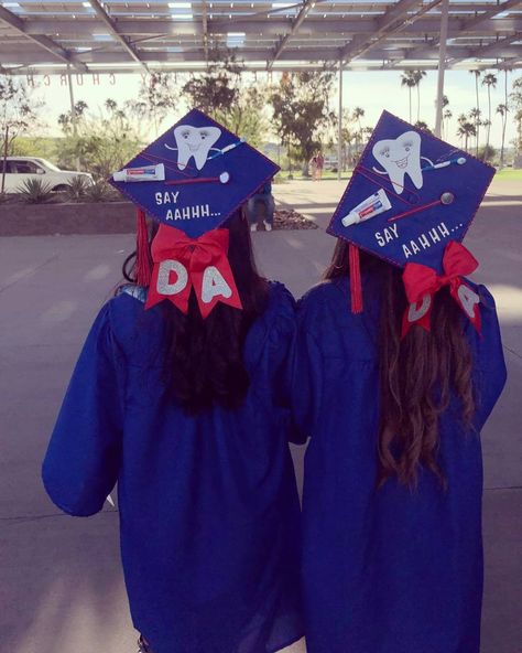 Cap Decoration Graduation Dental Assistant, Dental Cap Decoration, Dental Assistant Graduation Cap, Dental Graduation Cap, Dental Hygiene Graduation Cap, Dental Assistant Graduation, Dental Hygiene Graduation, Dental Assistant School, Dental School Graduation