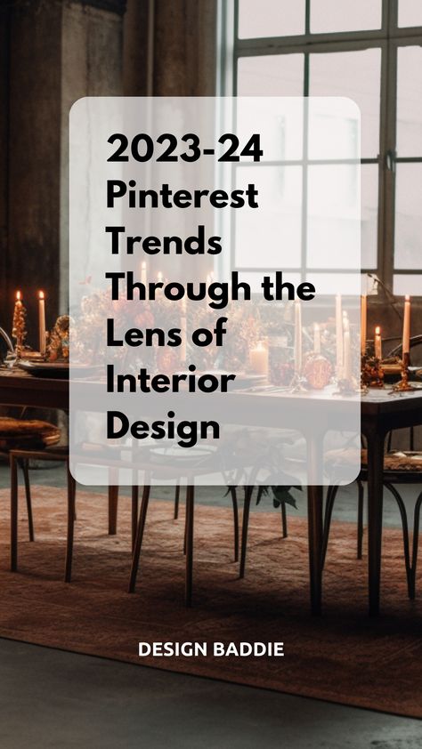 Bored with interior design mags? We combine interior design with Pinterest fashion trend forecasts for 2023-2024 for some uniquely cool design inspiration. #interiordesign #fashion #style #pinterest #trends #inspiration #homedecoration #decoration #homedecor #decorating #hometrends #2023 #2024 Interior Trend 2023 2024, Fall 2023 Interior Design Trends, 2023 2024 Home Decor Trends, Trends For 2024 Fashion, Latest Interior Design Trends 2024, Interior Design 2023 2024, 2024 Home Office Trends, Furniture Trends 2023 2024, Design Trends 2024 Interior