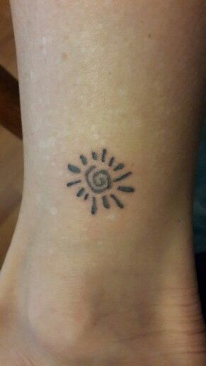 Hand Poke Sun Tattoo, Hawaiian Sun Tattoo, Sun Stick N Poke, Squiggly Sun Tattoo, Swirl Sun Tattoo, Sun Ear Tattoo, Sun Stick And Poke Tattoo, Sun Stick And Poke, Swirly Sun Tattoo