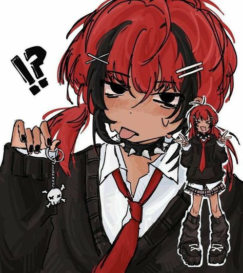 Anime Character, Key, Red, Hair, Anime, On Instagram, Instagram, Black, Art