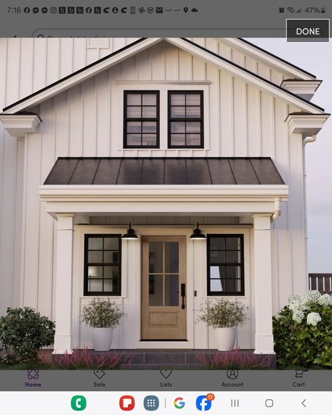 Front Door Overhang, Door Overhang, Front Entry Door, Fiberglass Exterior Doors, Garage Exterior, Ranch Remodel, Fiberglass Door, Farmhouse Front, Front Entry Doors