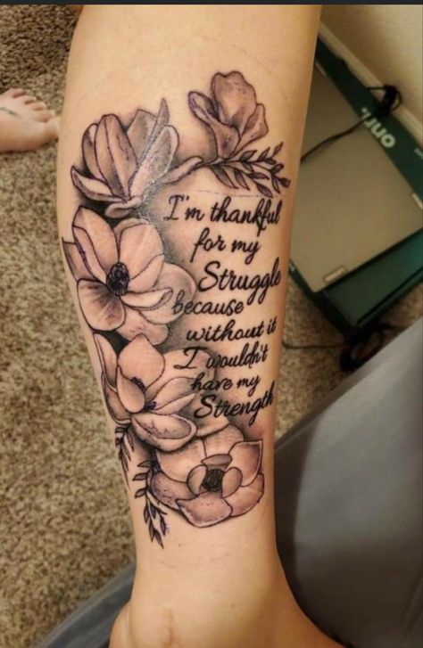 Religous Sleeve Tattoos For Women, Scripture Tattoo Ideas For Women, Strength Tattoos For Women Shoulder, She Overcame Everything Tattoo, Ladies Calf Tattoo Ideas, Tattoo Ideas Female Survivor, Cross Thigh Tattoos For Women, Sleeve Tattoos For Women Meaningful, Creative Tattoos Meaningful