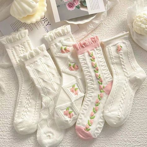 Lacy Socks, Socks Packaging, Lace Socks, Socks For Women, White Socks, Cute Socks, Girls Socks, Tube Socks, Colorful Socks