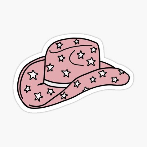 Star Cowboy Hat, Cowboy Hat Sticker, Pink Cowboy, Cowgirl Hat, Cowboy Hat, Vinyl Decal, Cowboy, Cars, Stars