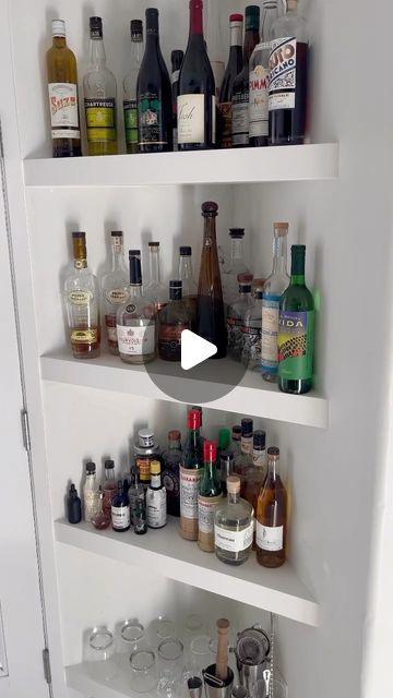 Small Corner Bar Ideas, Home Bar Ideas Small Corner, Corner Bar Ideas, Small Bars For Home, Bar Corner, Corner Bar, Bar Shelves, Bar Shelf, Construction Machines