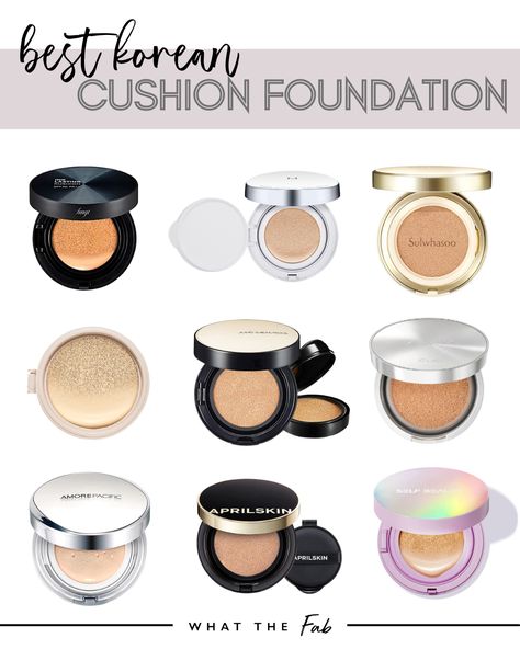 Best Cushion Foundation Korean, Korean Foundation Makeup, Flawless Skin Products, Best Glowy Foundation, Cushion Foundation Korean, Missha Cushion, April Skin Cushion, Best Cushion Foundation, Korean Cushion Foundation