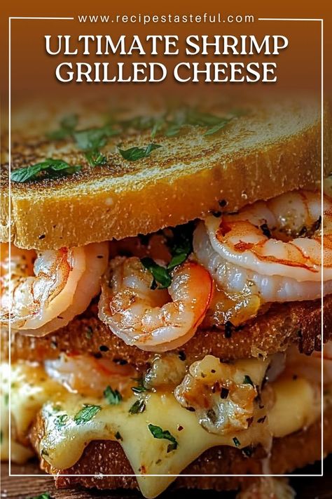 The Ultimate Shrimp Grilled Cheese with Garlic Bread is a deliciously indulgent twist on a classic favorite. Perfectly sautéed shrimp combined with two types of cheese, melted between two slices of buttery, garlic-infused bread, creates a savory, crispy sandwich you’ll love. It’s a perfect combination of seafood and comfort food in every bite! Shrimp Grilled, Flavorful Shrimp, Crispy Shrimp, Sauteed Shrimp, Types Of Cheese, Quick Weeknight Meals, Grilled Shrimp, Cheese Serving, Garlic Bread