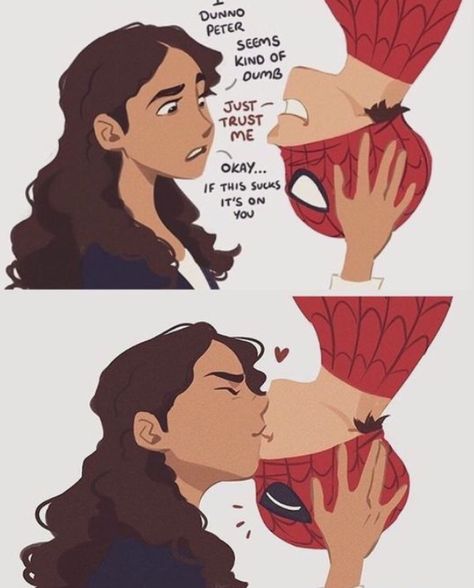 Spiderman Kiss, Mj Fanart, Cute Spiderman, Avengers Fanart, Marvel Drawings, Funny Marvel Memes, Marvel Artwork, Marvel Images, Marvel Fan Art