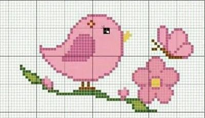 Letras e Artes da Lalá Tiny Cross Stitch, Baby Cross Stitch Patterns, Butterfly Tattoos, Pola Kristik, Cross Stitch Bird, Pola Sulam, Baby Cross, Cross Stitch Baby, Cute Cross Stitch