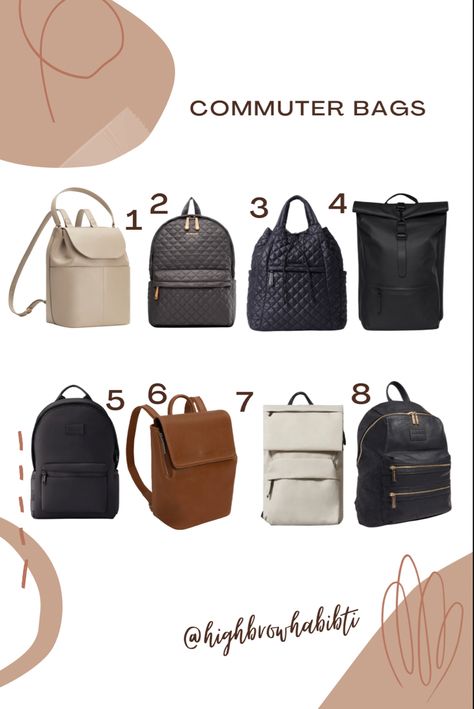 1. Cuyana 2. MZ Wallace 3. MZ Wallace 4. RAILS 5. Dagne Dover 6. Matt & Nat 7. Everlane 8. The Honest Company Dagne Dover Backpack, The Honest Company, Backpack Outfit, Dagne Dover, Commuter Backpack, Honest Company, Mz Wallace, Matt & Nat, Commuter Bag