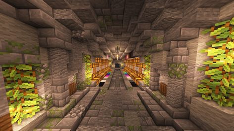 Minecraft Lore Builds, Underground Storage Minecraft, Underground Bunker Minecraft, Underground Minecraft Houses, Minecraft Underground Storage, Minecraft Tunnel Designs, Minecraft Storage Building, Minecraft Tunnel, Interior Design Storage