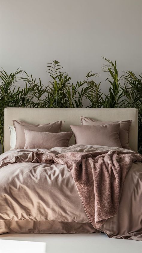 #DustyPinkBedding #BedroomGoals #CozyBedroom #SoftTones #HomeStyling Pink And Tan Bedroom, Pink Bedroom Bedding, Pink Neutral Bedroom, Dusty Pink Bedding, Dusty Pink Bedroom, Tan Bedroom, Bedroom Bedding, Pink Bedrooms, Neutral Bedroom