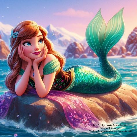 Frozen 2 Anna, Anna Frozen, Mermaid Art, Frozen 2, 3d Wall, Wall Design, Follow Me, Frozen, Mermaid