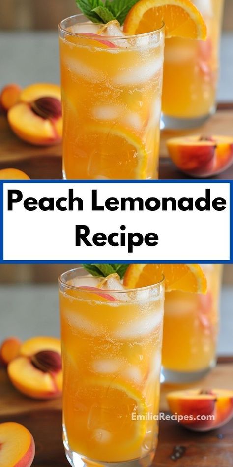 Need lemonade recipes with a twist? Our Peach Lemonade recipe is perfect! Fresh peaches and lemon create a delightful and refreshing drink, ideal for any occasion. Peach Lemonade Recipe, Good Lemonade Recipe, Fresh Peach Recipes, Mint Drink, How To Peel Peaches, Peach Drinks, Peach Recipes, Perfect Summer Drink, Peach Lemonade