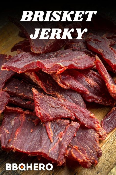 Brisket Jerky Recipe, Brisket Fries, Brisket Jerky, Protein On The Go, Jerky Recipes Dehydrator, Jerkey Recipes, Smoked Beef Jerky, Homemade Beef Jerky, Vegan Jerky