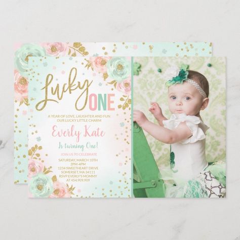 Lucky One Party, Lucky One Birthday Party, Wild One Bday, Kid Birthday Themes, Lucky One Birthday, Traditional Irish Recipes, Cute Birthday Party, Birthday Party Girl, St Patrick's Day Gifts