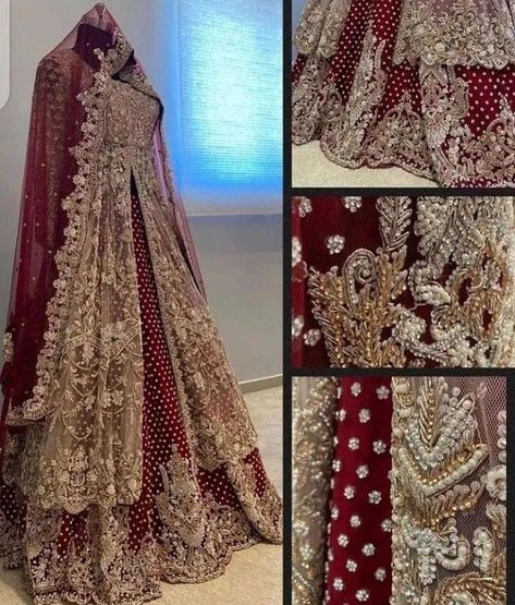 Wedding Dress Indian Bridal, Casual Bridal Dress, Latest Bridal Lehenga Designs, Pakistani Bridal Dress, Red Bridal Dress, Bridal Lehenga Designs, Latest Bridal Lehenga, Velvet Dress Designs, Latest Bridal Dresses