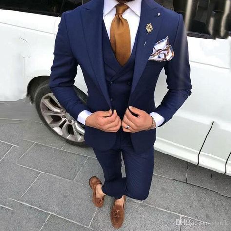 Classic Blue Suit, Men Suits Blue, Man Coat, Prom Men, Suits Men Slim, Men Suits Wedding, Prom Dinner, Tie Vest, Blue Suit Men