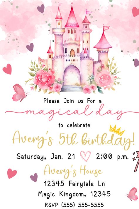 🎀 Make her special day truly magical with our Pink Princess Birthday Invites! 🌟 Create memories fit for royalty with a magical birthday party that will leave everyone in awe. Order your invites now and let the enchantment unfold! #MagicalBirthday #PrincessInvite #BirthdayRoyalty #CelebrateInStyle 👸🎂🎉 Magical Princess Party, Princess Birthday Invite, Birthday Invitation Princess, Magical Birthday Party, Pink Princess Birthday, 5th Birthday Girls, Princess Party Invitations, Princess Invitation, Magical Princess